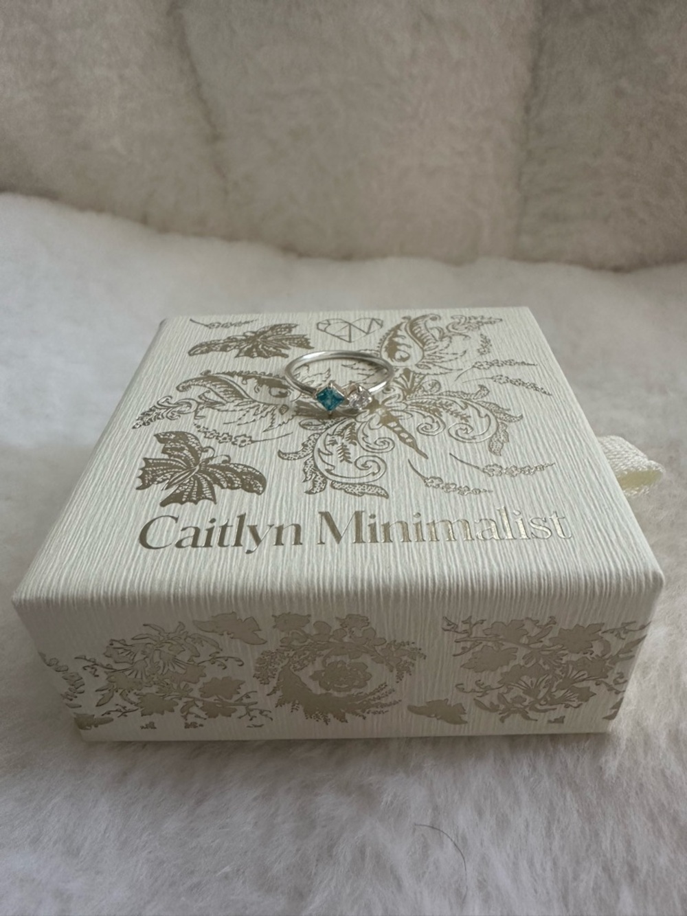 Caitlyn Minimalist Toi et Moi Princess Birthstone Ring